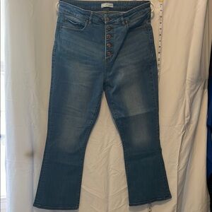LOFT Blue Flare Wide Leg Jeans Classic 70s Style